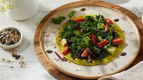 Wegański zielony omlet z silken tofu